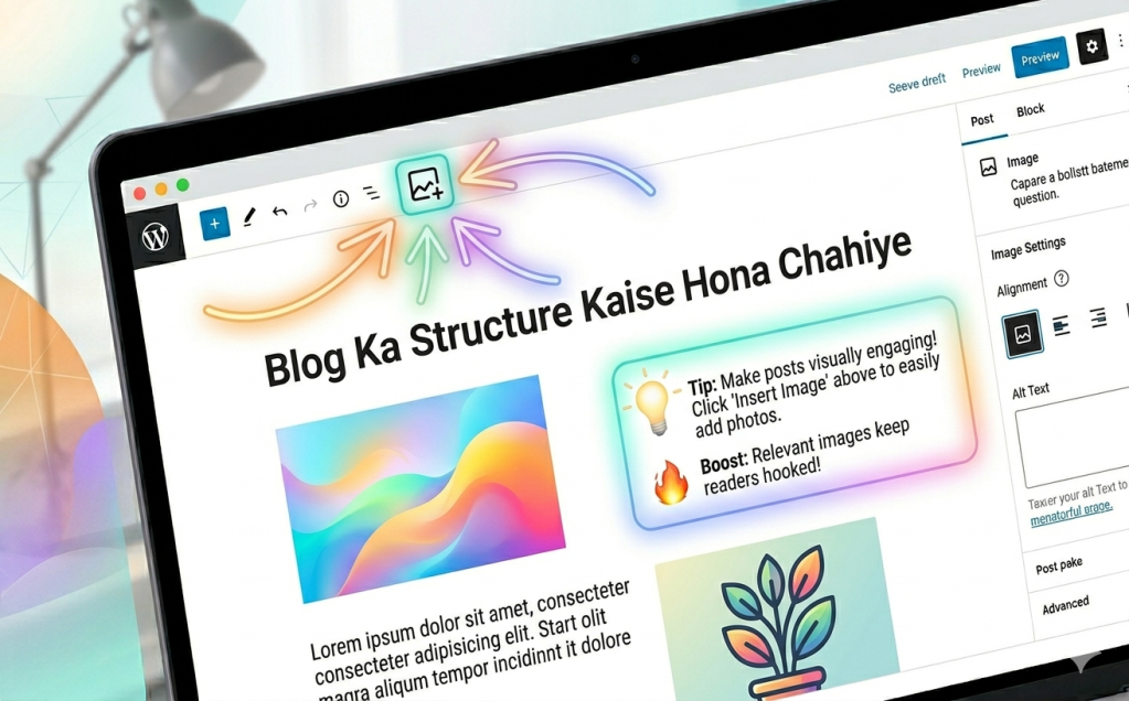 How to Add Images in Blog Post – Beginner-Friendly Tutorial with Highlights and Motivational Icons