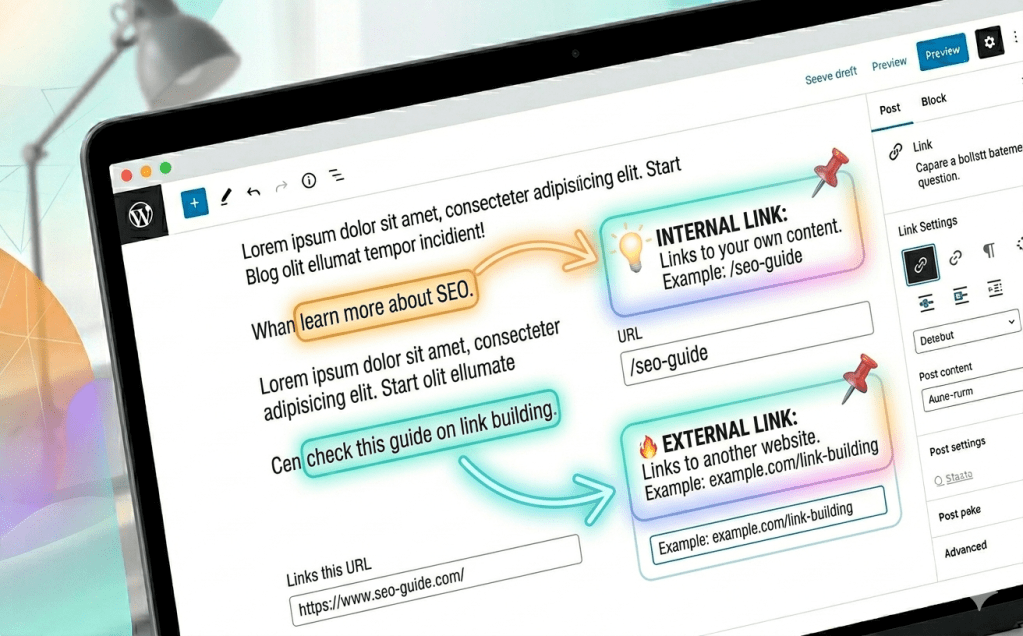 Adding Internal and External Links in Blog Post – Highlighted URLs and Beginner-Friendly Layout with Motivational Icons