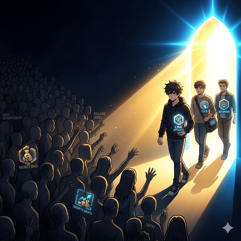 blogging failure concept 90 percent beginners quit symbolic anime illustration