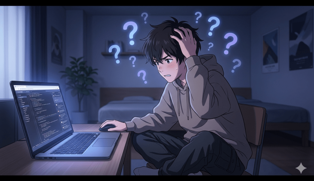 beginner blogger confused with laptop and questions how to start blogging 2026