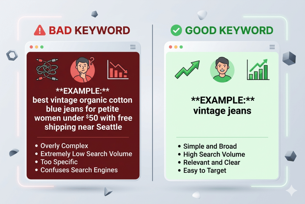 👉 good vs bad seed keyword comparison for seo beginner strategy