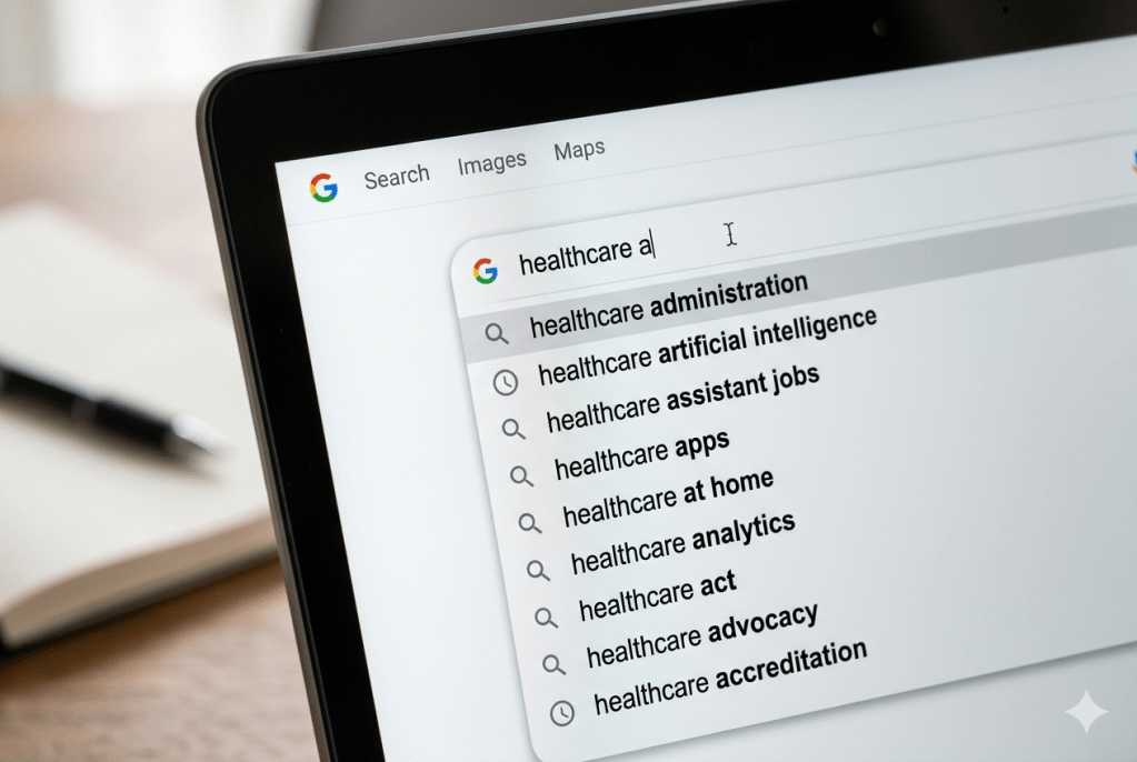 👉 google suggest alphabet trick for keyword research showing autocomplete suggestions
