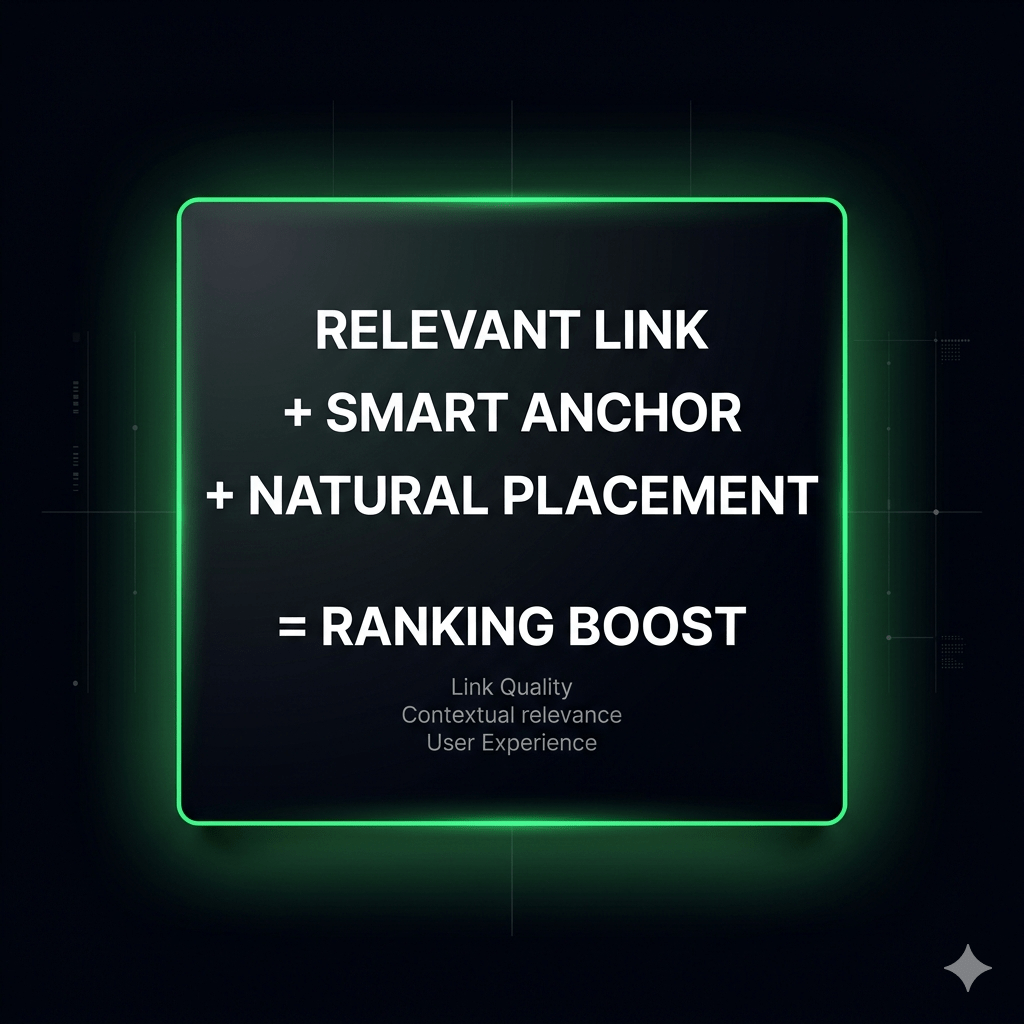 internal linking formula relevant links smart anchor natural placement SEO ranking boost