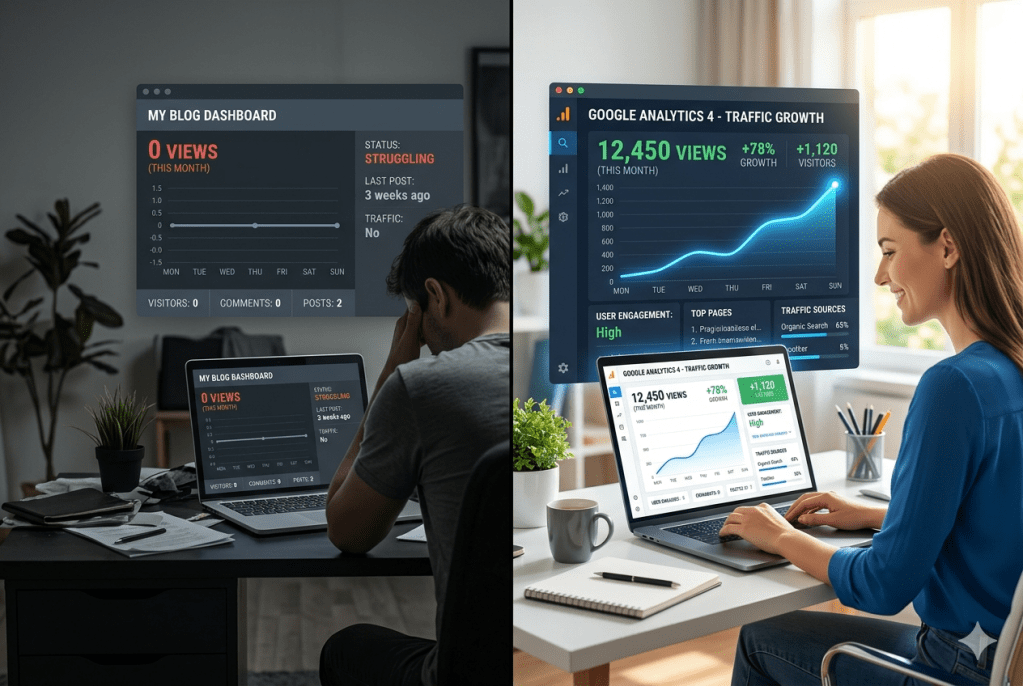 👉 wrong keyword selection leading to zero traffic vs growth comparison blog seo